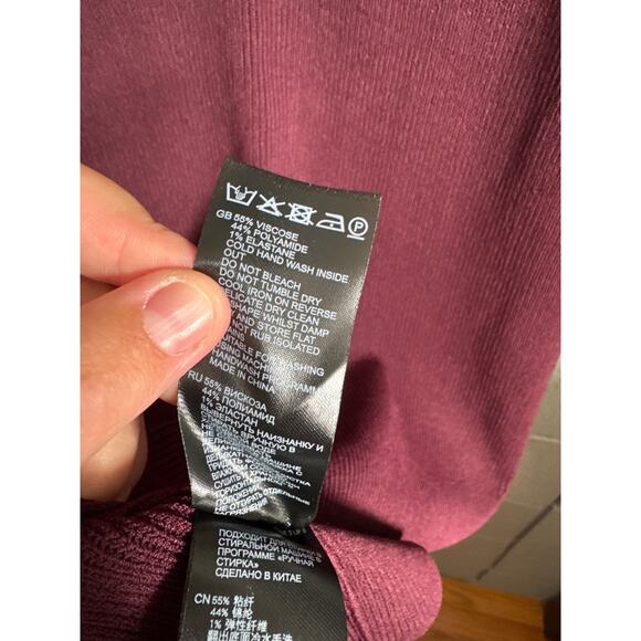 NWT Women's Reiss Olivia Sweetheart Neck Midi Dress In Burgundy size L - Picture 6 of 7